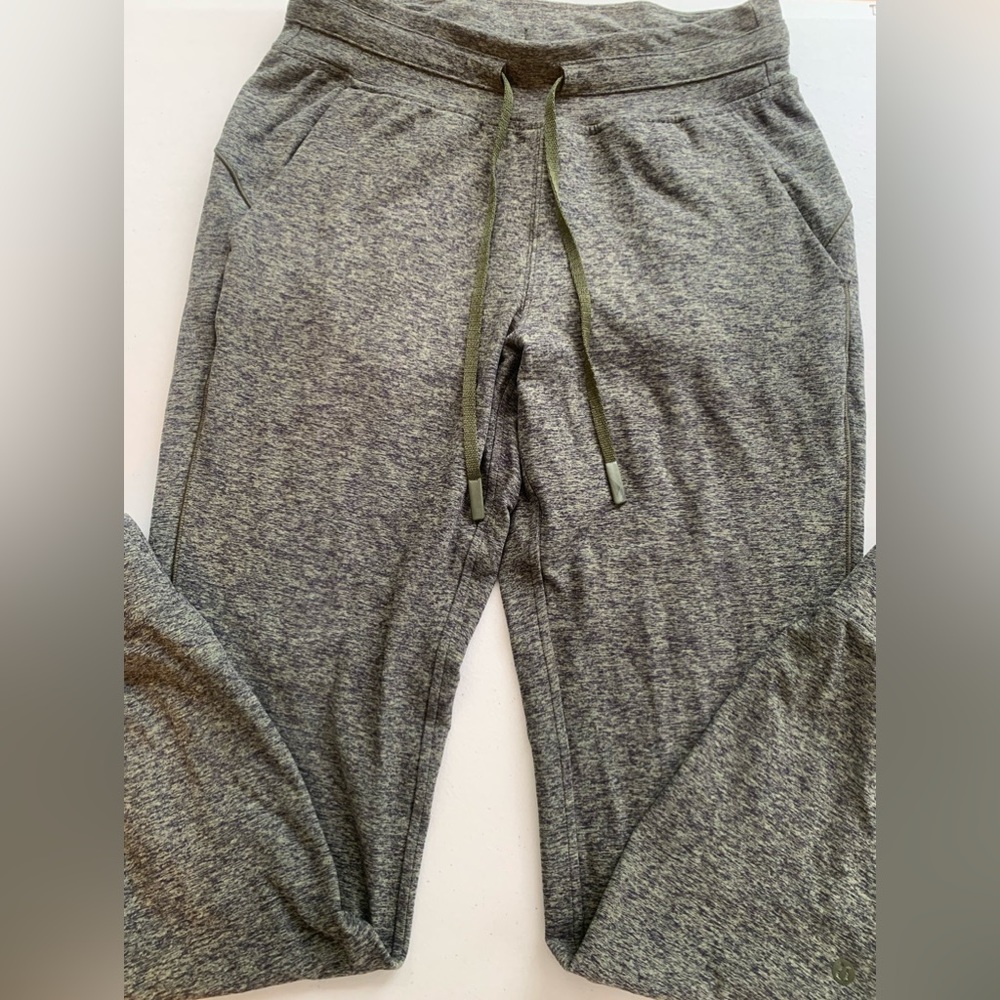 lululemon green and navy marle joggers size 6